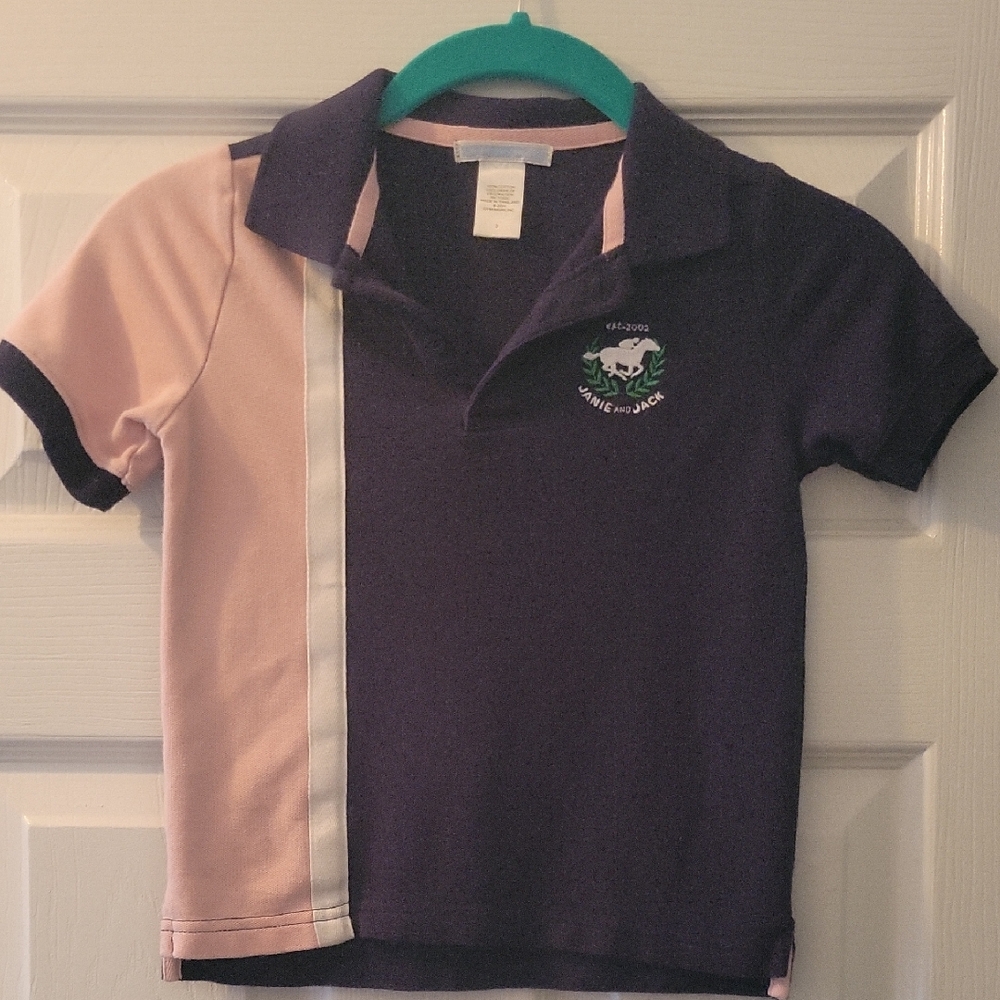 Janie and Jack Purple and Pink Polo Shirt